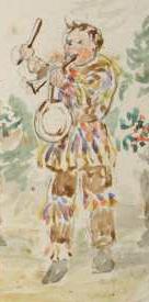 Mummers at Chilworth: Detail of Father Christmas