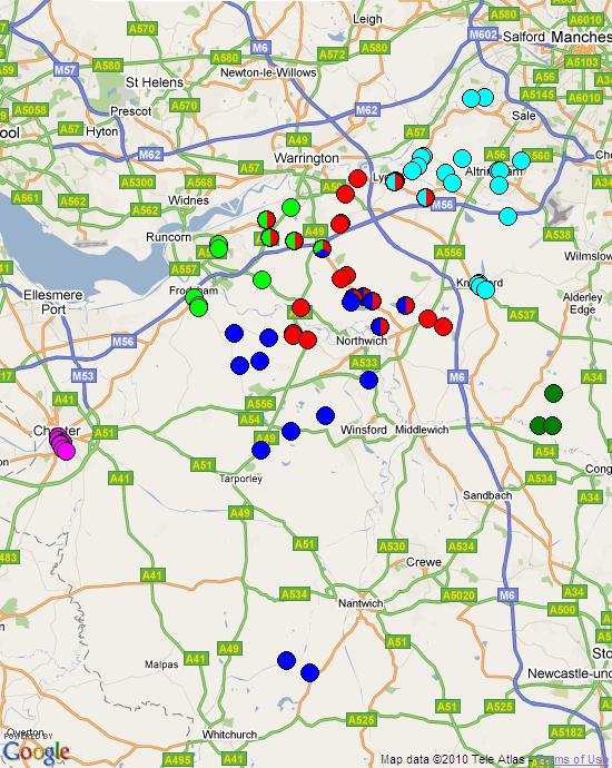 Folk Play Distribution Map: Souling Plays 2009
