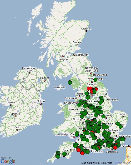 Folk Play Distribution Map: Winter Performances 2008/2009