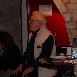 Ron Shuttleworth in the audience at the Symposium of the International Mummers Unconvention, Bath, 2011